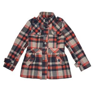 Dollhouse Plaid Wool Blend Jacket Button Up size Large